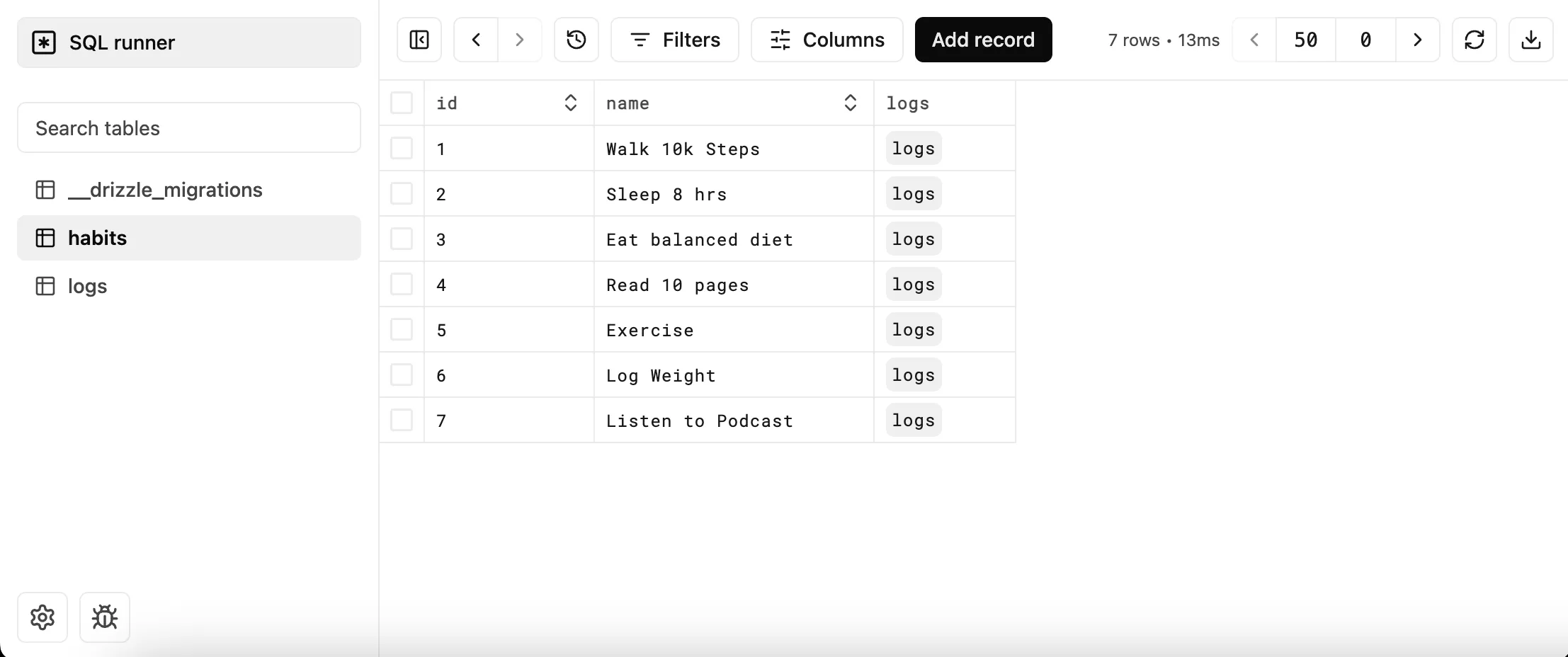 Drizzle Studio for Expo SQLite